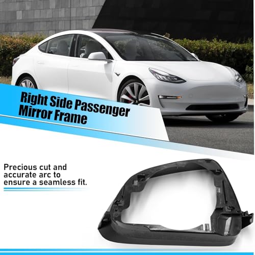 Jaronx Compatible with Tesla Model 3 Side Mirror Cover Housing 2017-2025, Right Passenger Door Wing Rearview Mirror Frame Cover Replacement Compatible with Tesla Model 3 Accessories - size: Model 3 Right