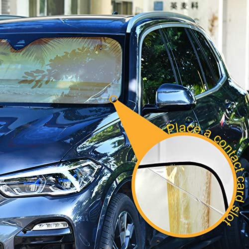 Palm Tree And Fantastic Sunset Of Sea Car Windshield Sunshade Foldable Reflective Sun Shade Blocks UV Rays - color: Beach Sunset 1