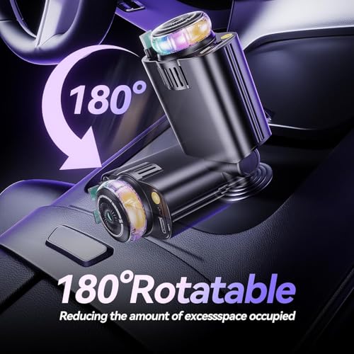 Retractable Car Charger with Aromatherapy and Starlight, 5 in 1 USB C Car Charger Adapter, 69W Fast Charging Cars Phone Chargers, Cars Air Freshener Compatible with iPhone 16 15 14 13 12 (Black) - color: Black