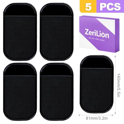 5PCS Non-Slip Gel Dashboard Sticky Pads Car - Multi-Function Mat Anti-Slip Pad Grip Mount, Washable Reusable Dash Pad
