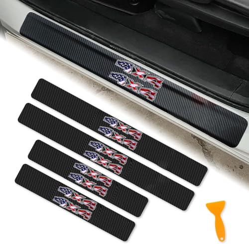 4Pcs Carbon Fiber Car Door Sill Protector Scratch Resistant & Waterproof Door Entry Guard fit for 150 4x4 - color: door-150-4x4