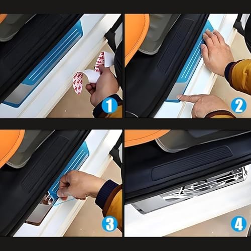4 Pcs Door Sill Protector Heavy-Duty Scuff Plate Anti-Scratch Guards for Mercedes Benz Sprinter W906 2006-2017 Stainless Steel Step Trim Entry Guard