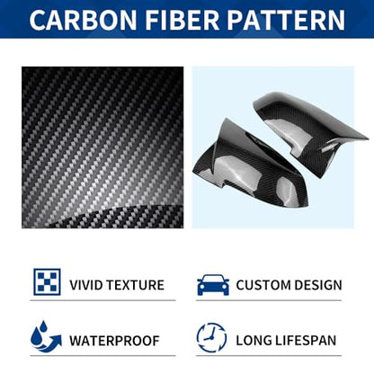 Side Mirror Cover Compatible with 3-Series F30 F31 F34 / 4-Series F32 F33 F36 / 2-Series F22 F23 / 1 Series F20 X1 E84 M2 F87 (Carbon Fiber Pattern, F22 F30 F32 F36) - color: Carbon Fiber Pattern, size: F22 F30 F32 F36