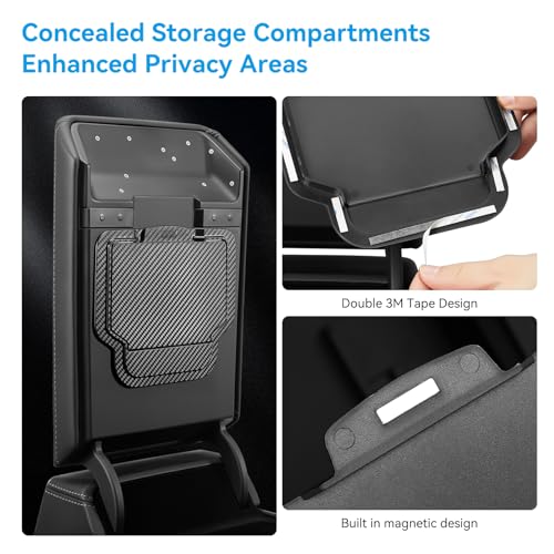 Center Console Organizer Tray for Tesla Model Y Juniper 2025-2026 & Model 3 Highland 2024-2026 - Tesla Accessories Storage Double Layer Tray Silicone Non-Slip Surface, Cup Holder & Camera Cover