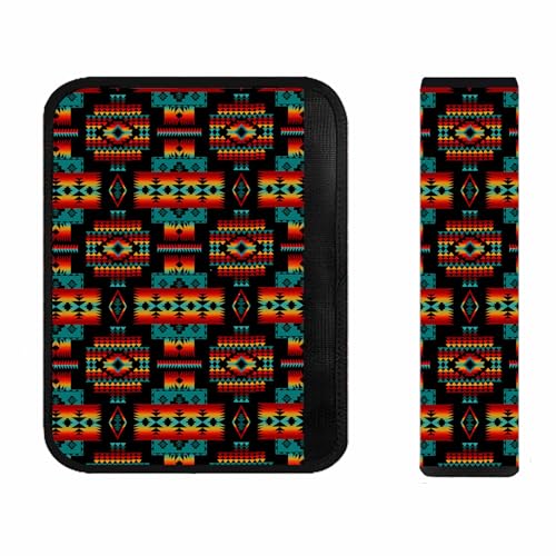 Red Native American Adults Car Seat Belt Covers for Boys and Girls, Carseat Shoulder Padding Soft Car Seat Neck Cover Car Accessories Seat Straps Pads Strap Cover Decoration Accessory for Women Men - color: Red Native American
