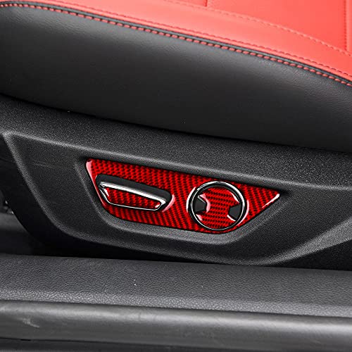 Car Seat Button Sticker Carbon Fiber Decal for Ford Mustang 2015 2016 2017 2018 2019 2020 2021 2022 2023 Accessories - color: Seat Button