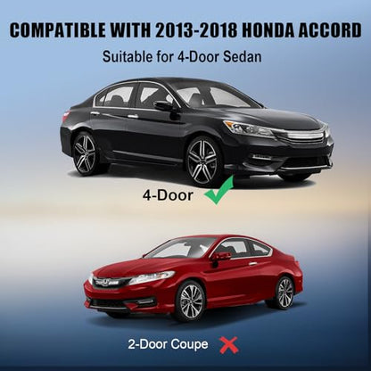 ItranMc Window Molding Trim for 2013-2018 Honda Accord,4-Door Sedan,Chrome Outer Door Weatherstrip Window Seal Belt,Replace#72410-T2A-A01 72450-T2A-A01 72910-T2A-A01 72950-T2A-A01 - style: Accord 2013-2018