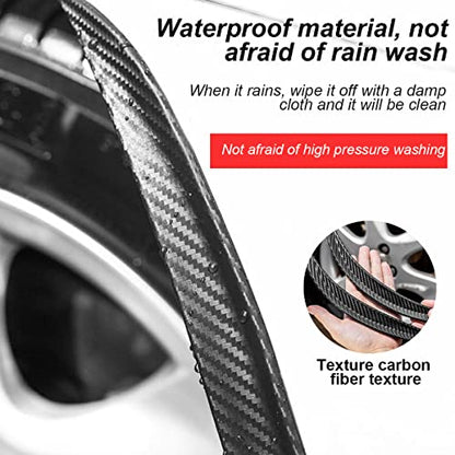 2PCS Wheel Tires Eyebrow Strip, 3D Carbon Fiber Automotive Fender Flare Arch Lip Trim Strip, 13'' Anti Collision Wheel Mudguard Strips with 3M Molding Tape, Car Accessories for Most Vehicle