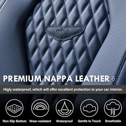 Coverado Seat Covers, Car Seat Covers Front Seats, Blue Car Seat Cover, Waterproof Car Seat Covers, Car Seat Cushion, Front Car Seat Covers Leatherette Car Seat Protector Universal Fit Most Cars - color: Blue, size: FrontPair