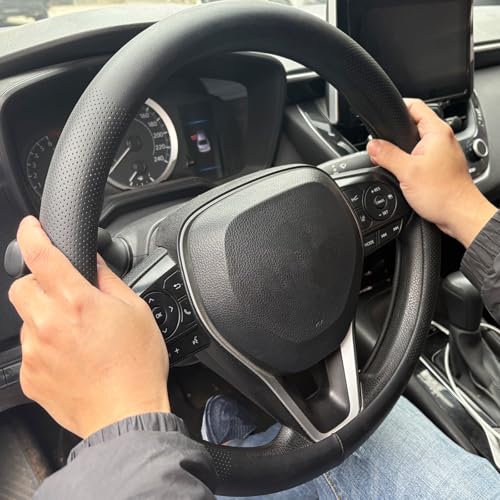 Car Leather Steering Wheel Cover for Toyota Tacoma Camry Rav4 Corolla Highlander Avalon Sienna Tundra Chevy Accessories 2026 1983-2026 Breathable Premium Leather, Anti-Slip Odorless Steering Wheels