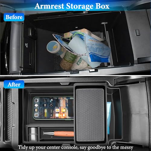 YPHUIKI 2PCS Center Console Organizer Compatible with Honda CRV 2023 2024 2025 2026 Accessories CR-V Hybrid Sport Armrest Storage Box Organizer Tray ABS Material - size: 2023-2026 CR-V (2pcs)