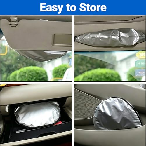 6 PCS Car Windshield Sunshade, Foldable Side Window Sun Shade with Storage Bag Front Rear Windshield and 4 Side Window Shades, Privacy Protection Cover Block UV Rays, Keep Cool for Most Cars