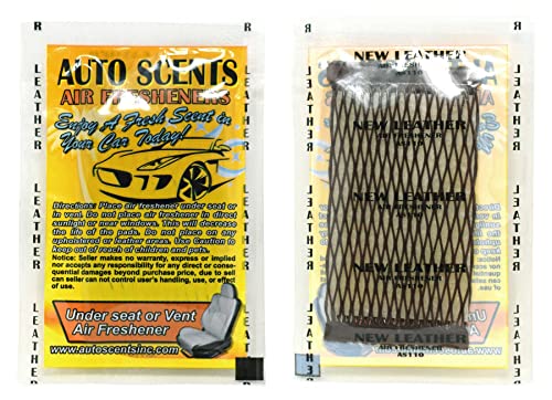 Individually Wrapped - Professional Car Air Freshener Pads - Remove Smells & Add Ambience (15 Per Pack) (New Leather) - color: New Leather