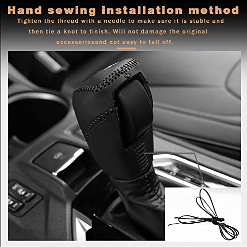 1pc Auto Car Gear Shift Handle Knob Cover Shift Lever PU Leather Protective Interior Accessories for Subaru Crosstrek 2018-2025(Black Stitches) - color: Black Stitches