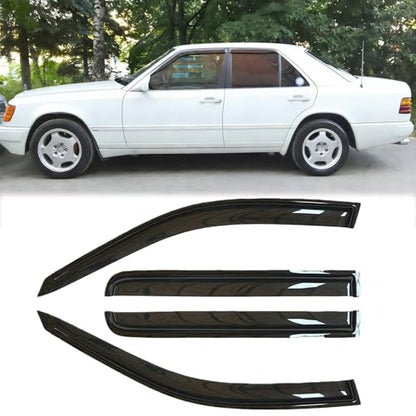 Rainproof Side Window Wind Deflectors for Benz C-Class W202 1994-2000 | Tape-on Sun Rain Guards, Stylish Car Window Visors & Vent Deflectors Installation Tape Included MB05 - size: C-CLASS W202 1994-2000