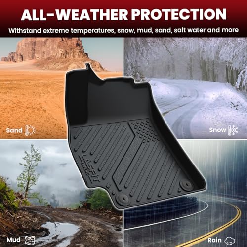 LASFIT Floor Mats & Cargo Mat for Kia K4 2026 2025 All Weather TPE Custom Fit Floor Liner 1st & 2nd Row Full Set Car Mats and Trunk Mat Accessoires, Black - size: 3)For Kia K4 | 2025-2026