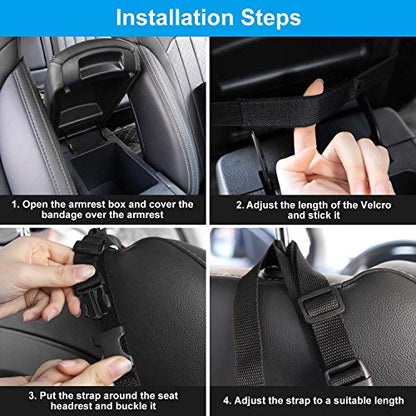 Bark Lover Car Handbag Holder, Seat Back Organizer, Barrier of Backseat Pet Kids, Purse Storage & Pocket, Car Accessories, Handbag Holder - style: Black leather
