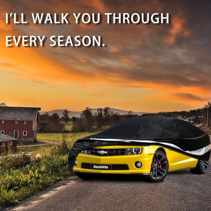 Chevrolet Car Cover Custom-Fit Car Cover for Chevrolet Camaro, Waterproof All-Weather Car Cover, Lightweight Full Exterior Cover for Outdoor Protection Against Sun, Rain, Dust, Snow, and Wind. - size: Custom Fit Chevrolet Camaro