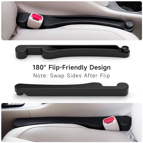 Givifive Car Seat Gap Filler Set of 2, Soft Foam Multifunctional Seat Side Gap Filler with Organizer & Hook Function, 3in1 Gap Stopper Universal Fit Car SUV Truck Fill The Gap Between Seat & Console - color: Black, size: Most Cars – Standard