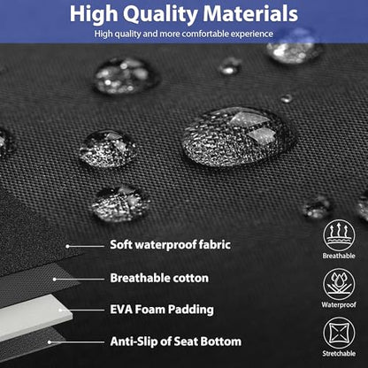 CAR PASS Neoprene Wetsuit Seat Covers, Waterproof Car Seat Covers Full Sets with 5mm Composite EVA, Universal Fit for Car Sedan, SUV Trucks Anti Slip with Airbag Compatible(Black Blue - color: Blue full sets