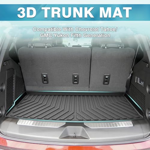 Mixsuper Cargo Liner for Chevrolet Tahoe/GMC Yukon 2021-2026, All Weather Cargo Mat Trunk Liner, Behind The 3rd Row Seats, Black - size: Cargo Liner Behind 3rd Row