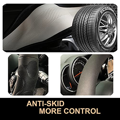 PINCTROT Large Size Comfy Grip Steering Wheel Cover, Anti-Slip Design, 15.5-15.75 Inch(Silicone Black) - color: 1.Black, size: Large Size[15 1/2''-15 3/4'']