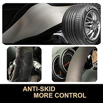 PINCTROT D Shaped Comfy Grip Steering Wheel Cover, Anti-Slip Design, Flat Bottom 14.5-15 Inch(Silicone Black) - color: 1.Black, size: D Shaped/Flat Bottom[14 1/2''-15'']