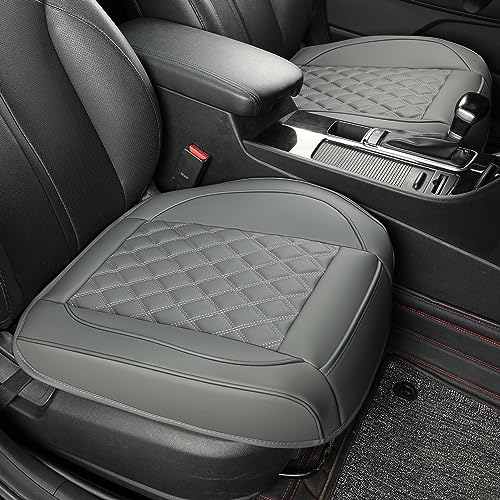 2 Pack Leather Front Car Seat Covers,Bottom Seat Covers for Cars,Driver Car Seat Cover,Luxury Seat Protectors,Waterproof,Anti-Slip,Full Wrap,for Most Vehicles,Sedan,Truck,SUV(Grey) - color: Diamond Grey, size: 2 PCS