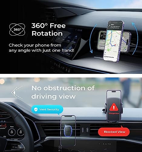 LISEN Magnetic Phone Holder for Car, [Easily Install] Car Phone Holder Mount [6 Strong Magnets] Cell Phone Holder for Car [Case Friendly] iPhone Car Holder Blue LV633 - color: Pink