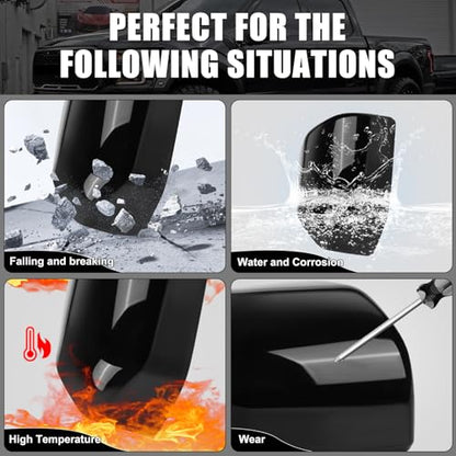 Glossy Black Direct Replacement Side Mirror Covers Caps for 2015-2020 Ford F150, Directly Replace Style, Not Sticker Style (Black) - color: Black