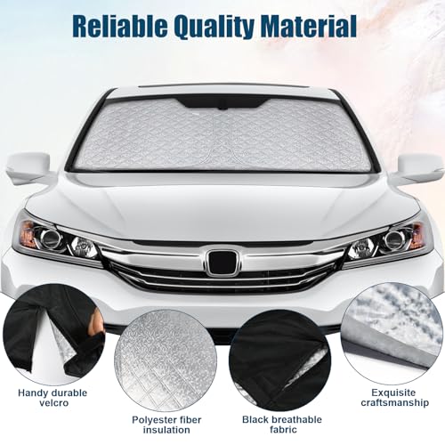 6 Layers Custom Fit Windshield Sun Shade for 2017-2022 Honda Accord, Foldable Car Sunshade with Storage Bag, Heat Reflective & UV Protection - size: 2017-2022 Honda Accord