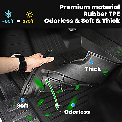 Auxko All Weather Floor Mats Cargo Mat Fit for Kia Soul 2026 2025 2024 2023 2022 2021 2020(Only for Upper Deck,Without Subwoofer) Soul Accessories All Season Guard Odorless Anti-Slip Liner Black - size: soul|2020-2026|floor + cargo mats