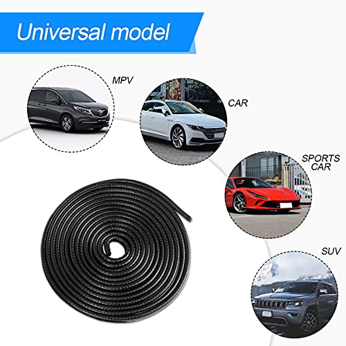XINLIYA Universal Car Door Edge Guards, 16Ft Rubber Seal Protector U Shape Trim for Most Cars, Aluminum Boat Edge Protection (Black) - color: Black