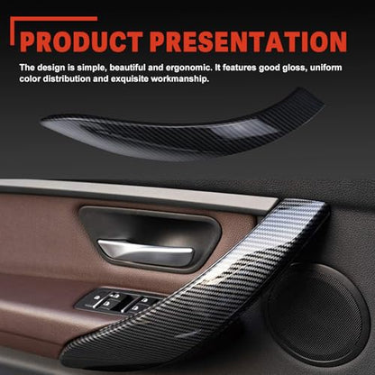 USTAR Carbon Fiber Door Pull Handle Cover Fit for BMW F30 F31 F34 F80 3 Series 320 328 330 335 M3 2012-2018 and BMW F32 F33 F36 F82 F83 4 Series 428 435 M4 2014-2017 51417275488 51417275487