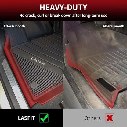 LASFIT Floor Mats for BMW 3 Series 2012-2018 320i 328d 328i 330e 330i 335i 340i M3 RWD & Sedan Only(Not for 335is, X-Drive, GT), All Weather TPE Custom Fit Car Liners 1st & 2nd Row Mat, Black - size: 7) 3 Series 2012-2018 | Floor Mats