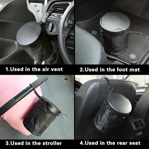 Car Trash Can,Collapsible Pop-up Trash Bin,Auto Foldable Cars Trashcan Waste Basket,Automotive Portable Car Garbage Cans with Lid for SUV,Truck and Vehicle