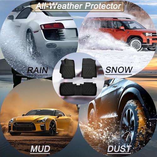 Aiqiying Floor Mats Compatible with Toyota Camry 2007-2011＆ 2012-2017,All Weather Carpet Protector 3D Waterproof Durable Odorless Custom-Fit FrontRear Rows Full Set TPE Car Liners Accessories - size: 2）For Toyota Camry I 2012-2017 I Floor Mat