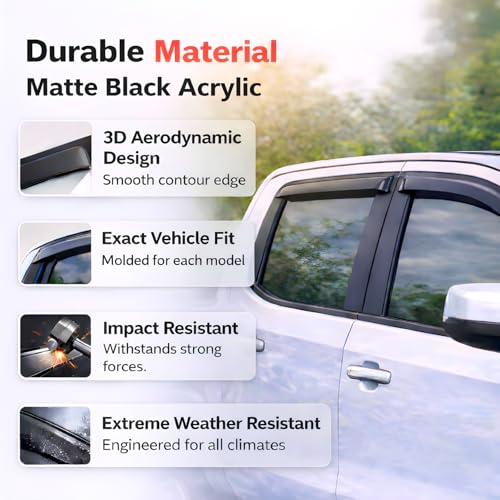 KPY Rain Guards Fit for 2014-2019 Toyota Highlander, Out-Channel Window Visors Vent Wind Deflectors 4PC, Car Accessories for 14-19 Highlander - size: 2014-2019 Highlander