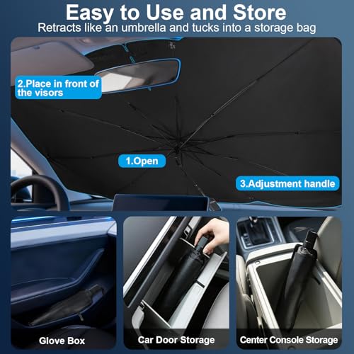 Upgrade Windshield Sun Shade Umbrella, Foldable Car Sun Shade Windshield, Block Sunlight and Heat, Keeping Interior Cool, Protecting Upholstery (Small) - size: Small