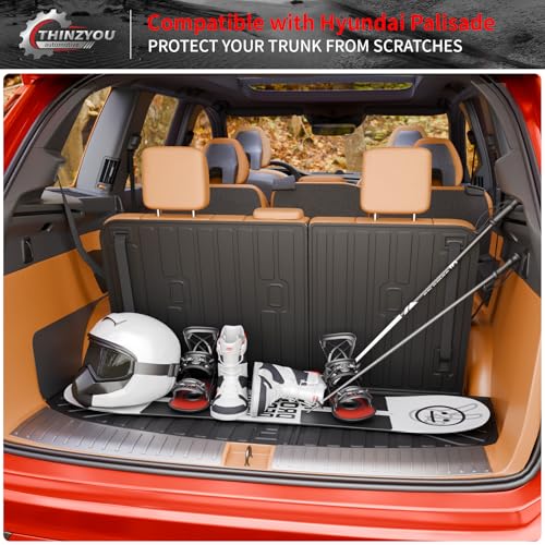 Trunk Mat Compatible with 2026 Hyundai Palisade Gas Cargo Liner Cargo Mat TPE All Weather Back Seat Cover Protector Trunk Liner Palisade Accessories (Trunk Mat with Backrest Mat) - style: For Hyundai Palisade | 2026