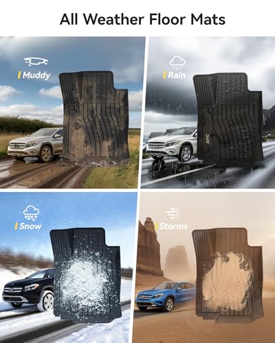 3W Floor Mats for 2012-2019 Benz ML/GL/GLE/GLS Series (ML/GL/GLE/GLS 350/450/550/63 AMG), TPE All Weather Custom Fit Floor Liner for 1st and 2nd Row Full Set Car Mats, Black - size: 5. Benz ML/GLE/GLS|12-19|Floor Mats Upgrade