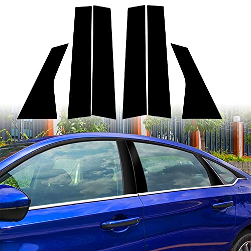 TOMALL 6pcs Glossy Black Car Window Pillar Post Vinyl Stickers Compatible with Honda Accord Sedan 2018 2019 2020 2021 Auto Overlay Wrap Trim Exterior Accessories Modification Decoration (Glossy Black) - color: Glossy Black