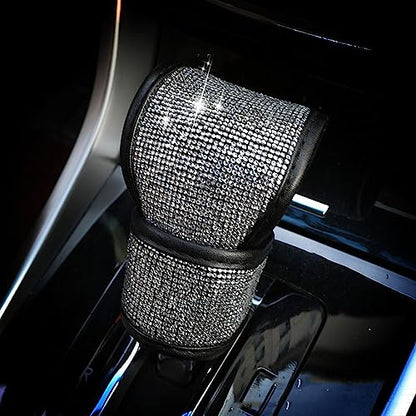 Bling Bling Auto Gear Shift Knob Cover,Auto Shift Gear Cover with Crystal Glitter Bling Rhinestones,Car Knob Gear Stick Protector (Small White Diamond) - size: Gear Shift (Small White Diamond)