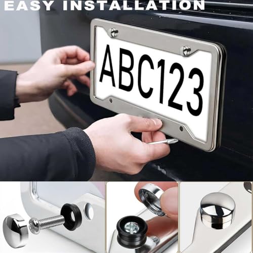 2 PCS for US Army Veteran License Plate Frames,Matte Black Aluminum Veteran License Plate Holder License Plate - color: AM-VE-SILVER, size: 2pcs