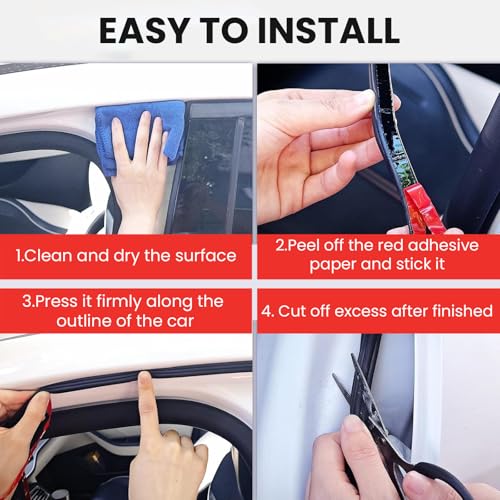 Car Door Rubber Seal Strip Automotive Weather Stripping Double Layer Auto Weatherstrip Universal Self Adhesive Soundproof Sealing Strip for Cars Truck Rv Pickup(32.8FT) - size: 32.8FT