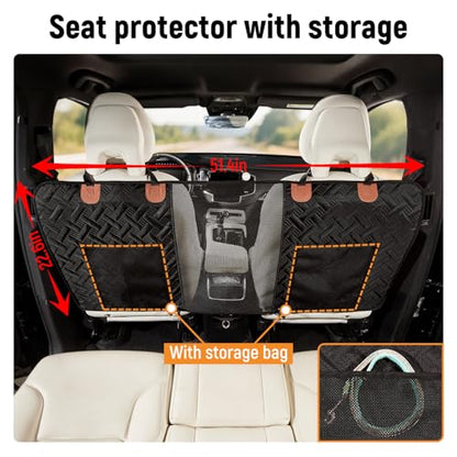 Dog Car Barrier,Dog Net for Car Divider,Pet Barrier with Mesh Organizer,Universal for Car,SUV,Truck - size: Large