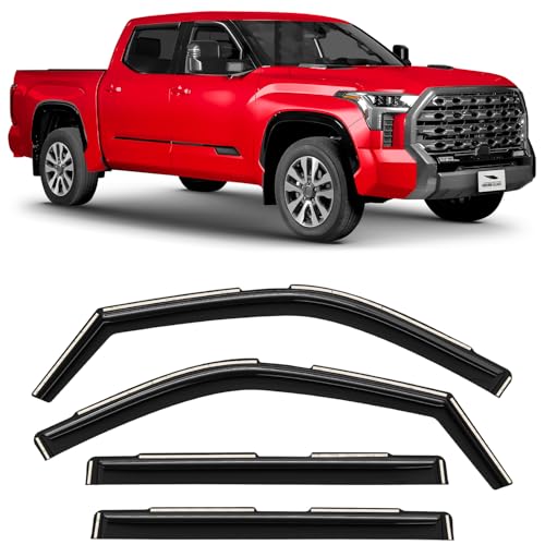 Voron Glass in-Channel Extra Durable Rain Guards for Toyota Tundra 2022-2026 CrewMax, Window Deflectors, Vent Window Visors, 4 Pieces - 200814 - color: For Tundra 2022-2026