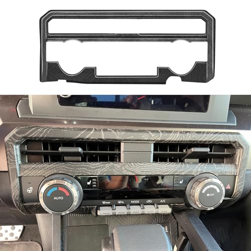 Central AC Panel Cover for Toyota Tacoma 2024 2025 2026 (Not for 7Buttons) Interior Accessories for 4Runner 2025 2026 Center Console Decor Trim ABS Frame Black Wood - color: Black Wood, size: 5 Buttons Ac Panel Cover