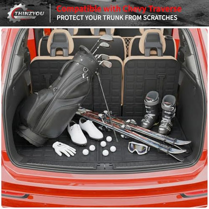 Cargo Mat Compatible with 2024 2025 2026 Chevrolet Traverse (NOT Limited) GMC Acadia 2025 2026 Buick Enclave Cargo Liner Back Seat Cover Chevy Traverse Accessories (Trunk Mat+Backrest Mats) - style: For Chevrolet Traverse NOT Limited | 2024-2026