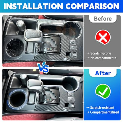 Cup Holder Fits for 2014-2024 Toyota 4Runner Center Console Coaster Cup Mat Compatible with 4Runner Interior Accessories Organizer Storage Tray (Left+Right, 2PCS) - size: 14-24 Cup Holders